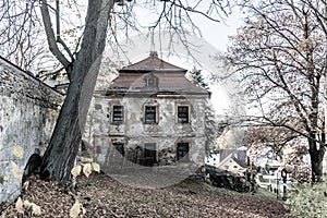 Devasted building of deanery in Horni Slavkov, Czech Republic