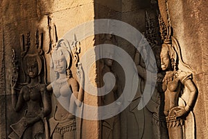 Devata carvings in Angkor Wat