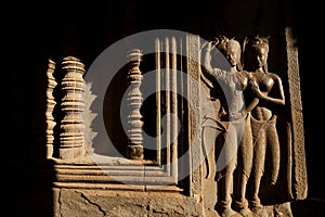 Devata carvings in Angkor Wat