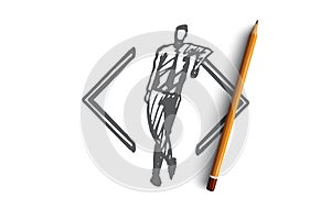 Develop, coding, software, programming, project concept. Hand drawn isolated vector.