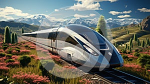 Develop High Speed Bullet Train Travel Through Forest Background