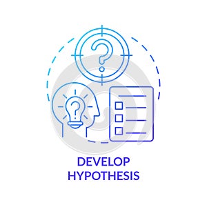 Develop hypothesis blue gradient concept icon