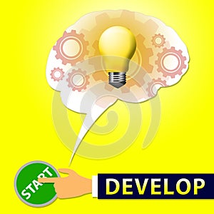 Develop Light Represent Success And Progress 3d Illustration