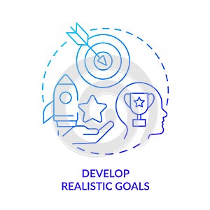 Develop objective target goals blue gradient concept icon