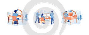 Develop programming and coding technology. The manager and team of programmers work together.