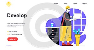 Develop software web banner concept.