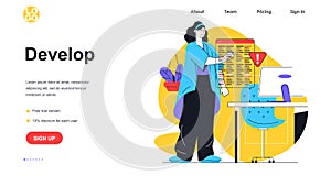 Develop software web banner concept.