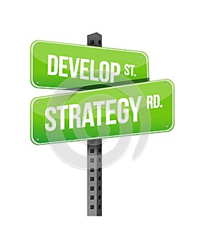 Develop strategy road sign illustration photo