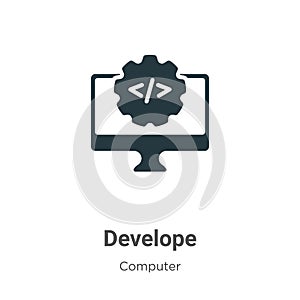 Develope vector icon on white background. Flat vector develope icon symbol sign from modern computer collection for mobile concept