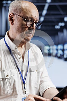 IT developer coding in server farm