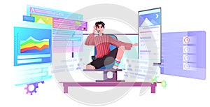 developer creating website ui web application development program software optimization concept