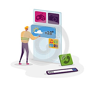 Developer, Creative Designer Character Working on Creation New Software or Application for Mobile Phone, Web Development