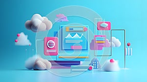 Developer deploying a website via a cloud platform, Website development.