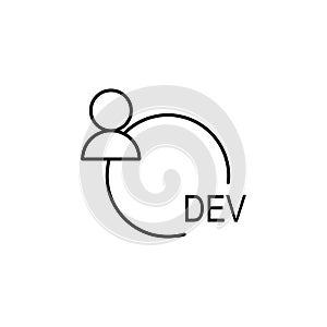 developer icon. Element of online and web for mobile concept and web apps icon. Thin line icon for website design and development