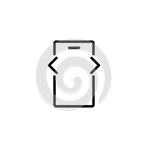 Developer Mode Technology Monoline Symbol Icon Logo for Graphic Design, UI UX, Game, Android Software, and Website.