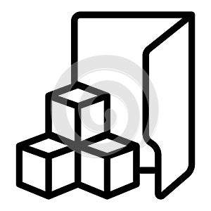 Developer program folder line icon, neural network concept. Vector graphics. Database storage, data training sign on