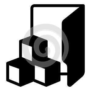 Developer program folder solid icon, neural network concept. Vector graphics. Database storage, data training sign on