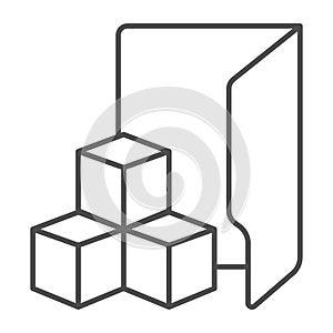 Developer program folder thin line icon, neural network concept. Vector graphics. Database storage, data training sign