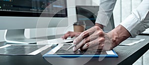 Developer programmer working on coding program software computer in office, Writing website and development database technology