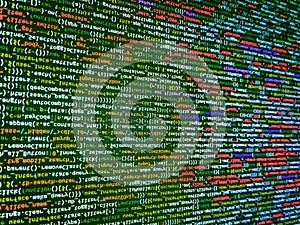 Developer software programming code. Information technology website coding standards for web design. Software background