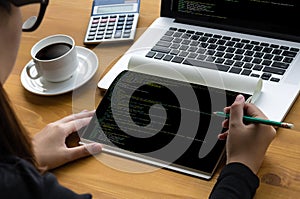 Developer Team Working Laptop Computer Mobile Application Softw