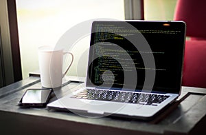 Developer Team Working Laptop Computer Mobile Application Softw