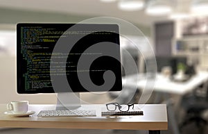 Developer Team Working Laptop Computer Mobile Application Softwareand Web Design Online Technology Content script to display