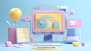 Developer testing website responsiveness on multiple, Website development.