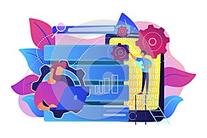 Big data applications concept vector illustration.