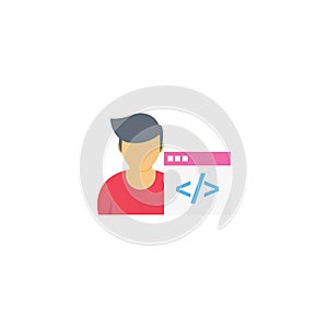 Developer vector flat colour icon
