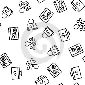 Developer Vector Seamless Pattern