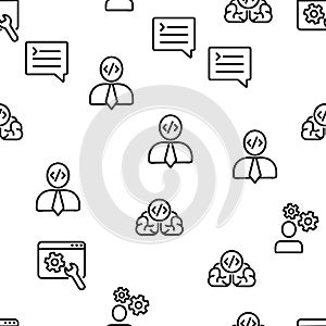 Developer Vector Seamless Pattern