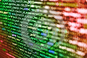 Developer working on source codes on computer at office. Abstract screen of web developer. Mobile app developer. Abstract