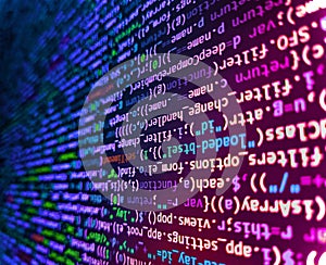 Developer working on websites codes in office. Software background technology. Background of software developer script. Internet