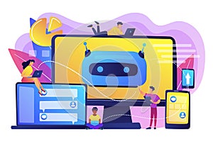 Chatbot development platform concept vector illustration.