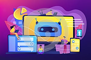 Chatbot development platform concept vector illustration.