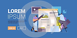 developers couple creating website ui interface web application development program software optimization