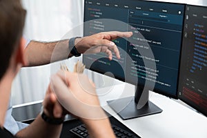 IT developers creating online software development information. Sellable.