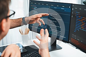 IT developers creating online software development information. Sellable.