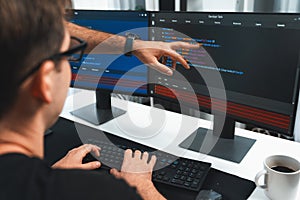 IT developers creating online software development information. Sellable.