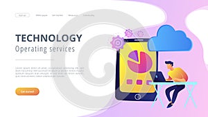 Cloud management concept vector illustration.