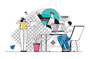 Developers Team Outline Illustration