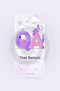 developers testing software app on digital gadgets QA quality assurance coding programming question answer SQA