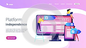 Cross-platform software concept landing page.