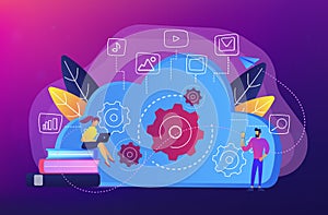 Big data architecture concept vector illustration.