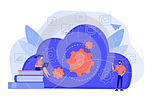 Big data architecture concept vector illustration.