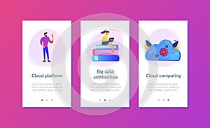 Big data architecture app interface template.