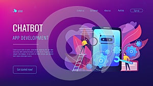 Chatbot app developmentconcept landing page.
