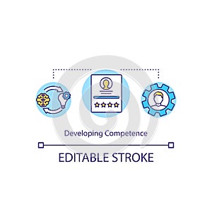 Developing competence concept icon