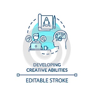 Developing creative abilities concept icon